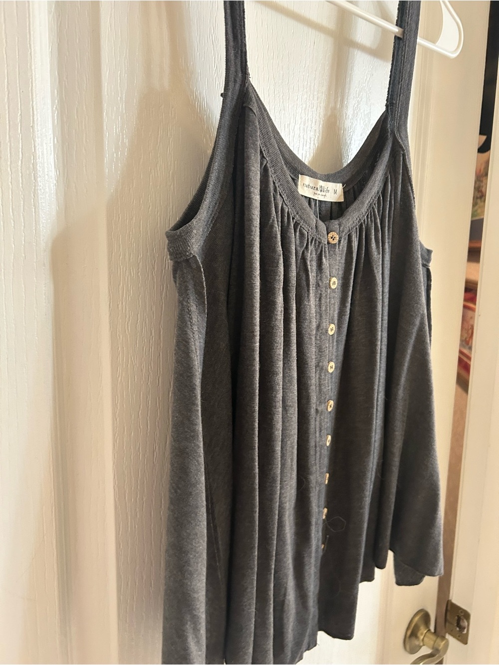 Natural life Slate Gray Button-Front Spaghetti Strap Tank - size medium - Picture 5 of 7